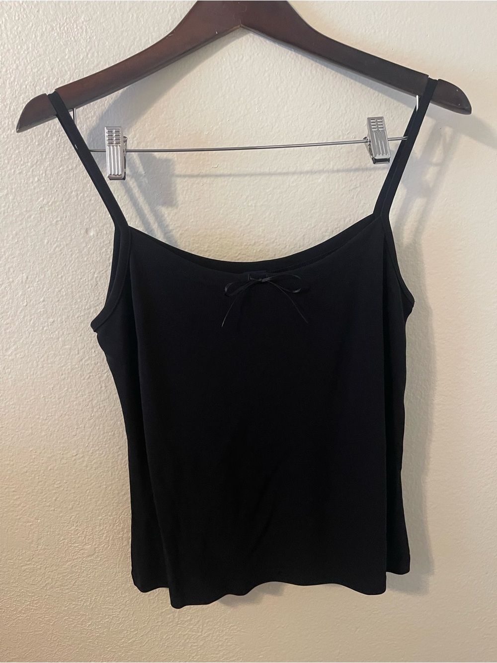 GAP Black Spaghetti Strap square neck Cami with Front Bow